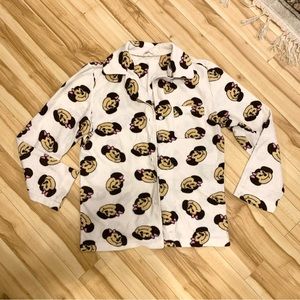 2pc pyjama PJ set baby monkey girly pants and shirt matching set
